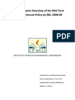 Macro Economic Overview of The Mid Term Review of Annual Policy, 2008-09