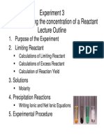 101 Lab Lecture 3 Effect of Limiting the Concentration Of