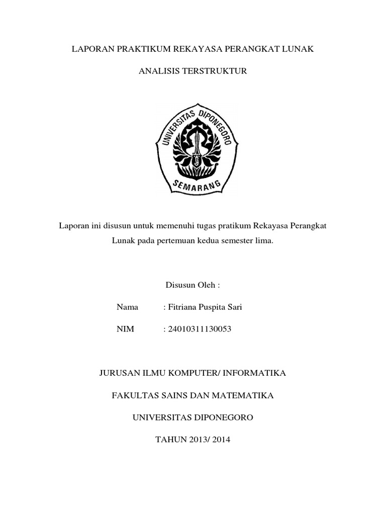 Laporan Praktikum RPL: Analisis Terstruktur | PDF