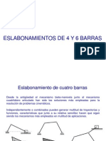 Eslabonamientos de 4 y 6 barras: tipos, leyes y análisis gráfico de posiciones