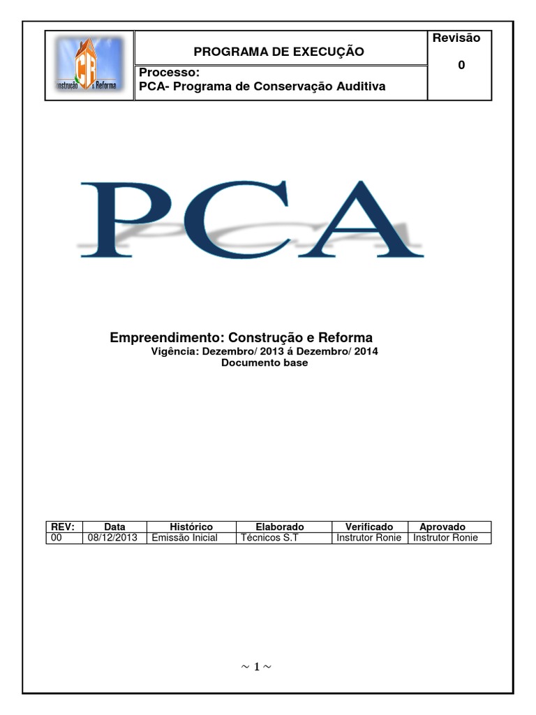Programa de Conservação Auditiva PDF Barulho Bemestar