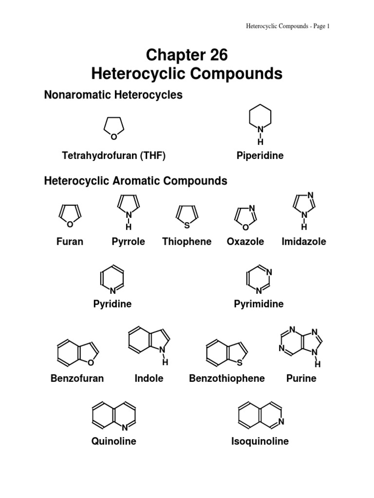 Heterocyclic Compounds Overview | PDF | Heterocyclic Compound | Pyridine