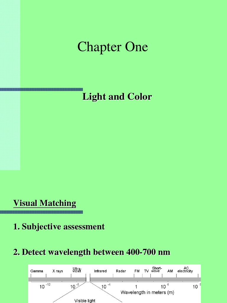 Chapter One: Light and Color | PDF | Science & Mathematics