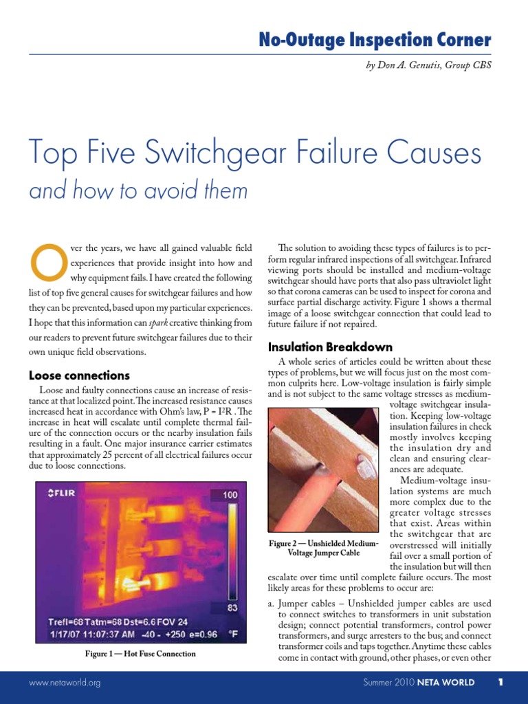Top Five Causes of Switchgear Failure | PDF | Insulator (Electricity ...