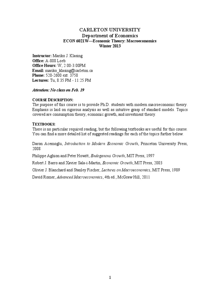 Econ 6021w Klasing w13 | Economic Growth | Test (Assessment) ... Advanced  Macroeconomics, 3rd Edition - Solutions Manual to Accompany Romer ...