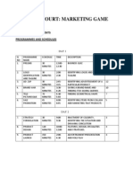 Kotler'S Court: Marketing Game: Blue Print of The Events Programmes and Schedules