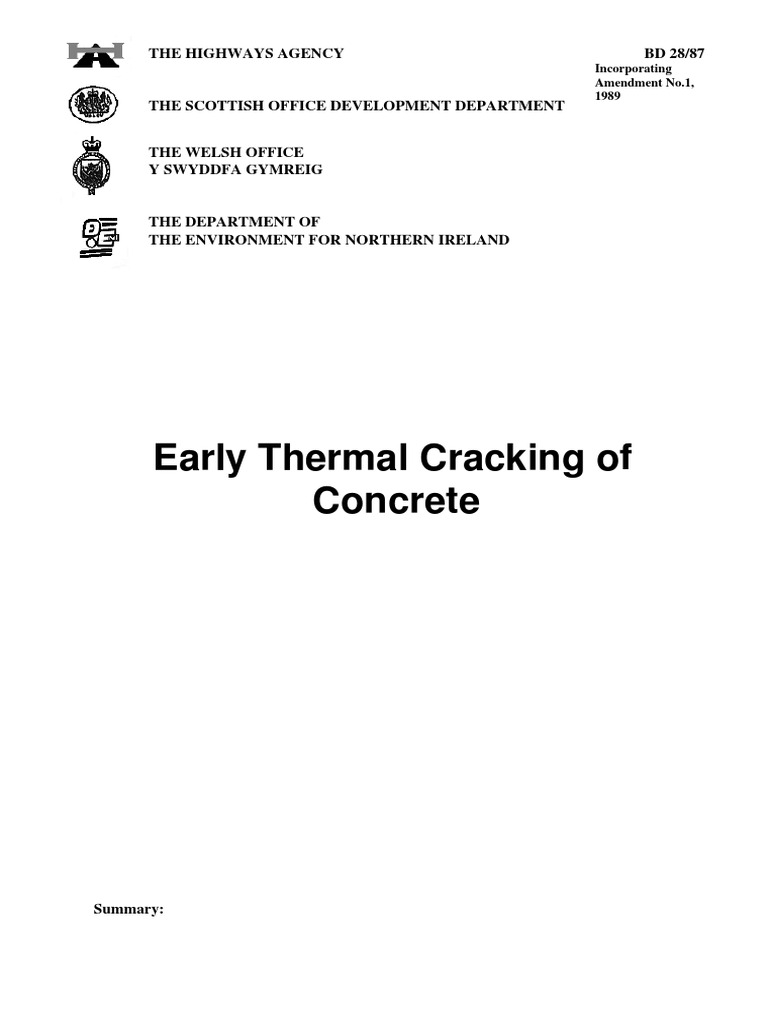 Early Thermal Cracking in Mass Concrete | PDF | Concrete | Fracture