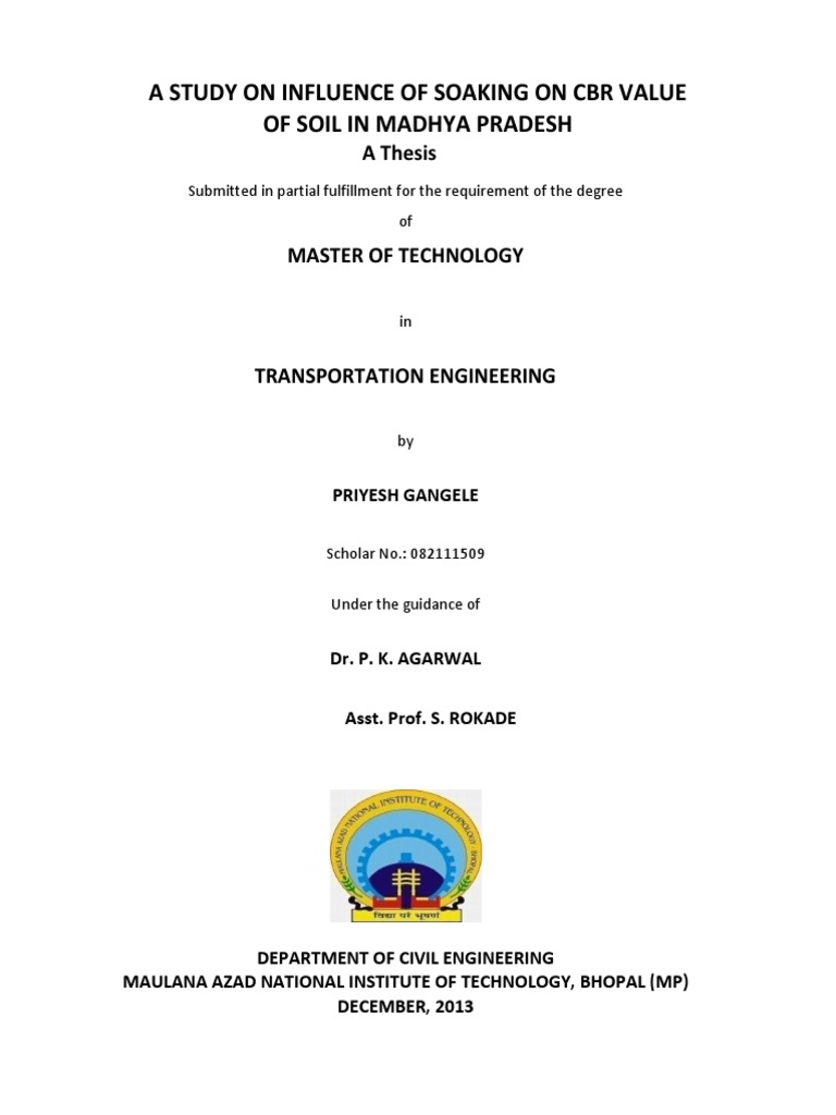 Civil Engineering Thesis Of M Tech Pdf Civil Engineering Materials