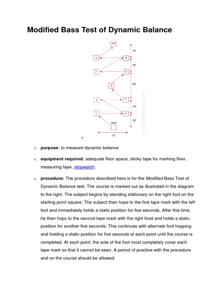 Modified Bass Dynamic Balance Test | PDF | Language Arts & Discipline ...