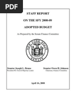 Download 08-09 SFC Staff Report on the Adopted Budget by New York Senate SN19249929 doc pdf
