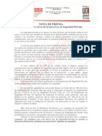 Nota de Prensa Sobre La LSP de La FTSP USO