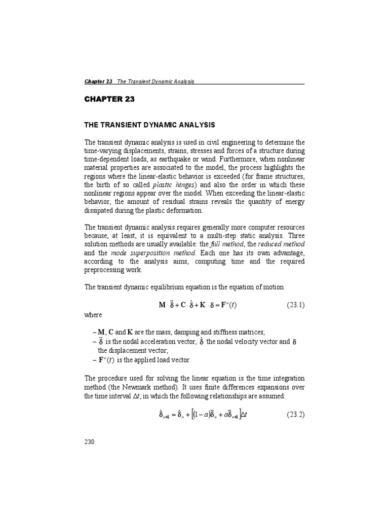 FEM - Chapter 23 - Transient Analyses | PDF