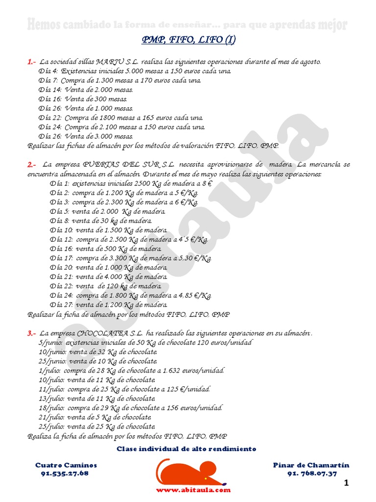 PMP, Fifo, Lifo (I) | PDF | Agitación | Business