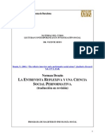 Denzin (2001). La Entrevista Reflexiva y Una Ciencia Social Performativa