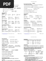 Calculus Cheat Sheet Derivatives