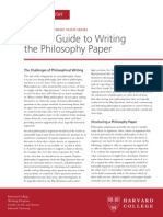 A Brief Guide to Writing the Philosophy Paper