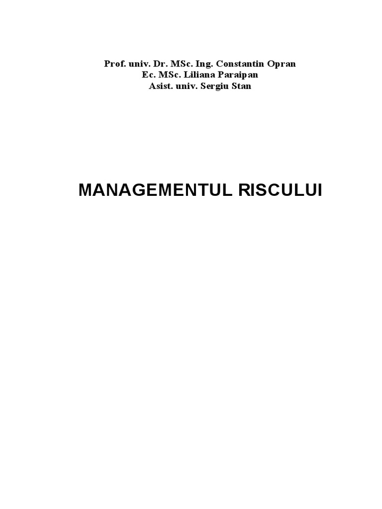 Managementul Riscului | PDF