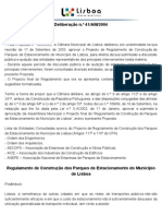 Regulamento de Construção dos Parques de Estacionamento do Município de Lisboa
