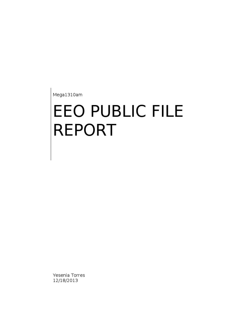 Eeo Public File Report 2012 | PDF | Accountability | Human Resource ...