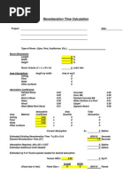 Reverberation Time Calculation Sheet