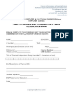 Directed Independent Study/Master'S Thesis Registration Form