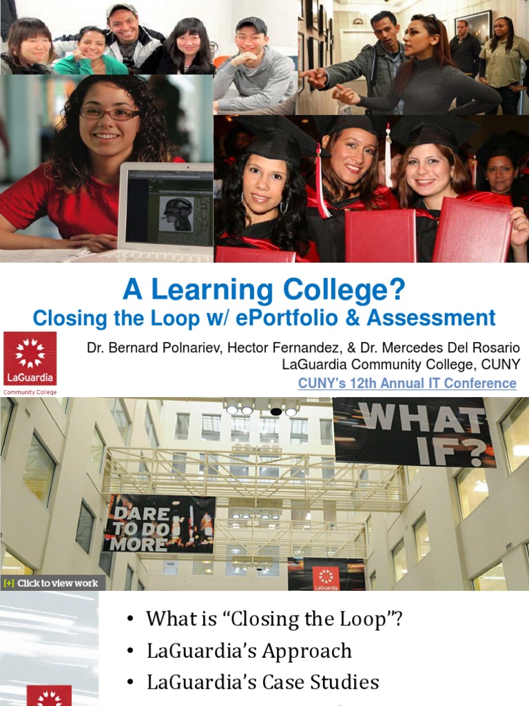Closing The Loop Eportfolio Assessment And Learning At Laguardia