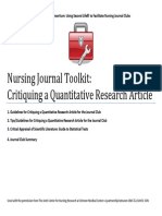 American Nurses Association Nursing Journal Toolkit-Quantitative Research Study Critique Guide To Research Critique