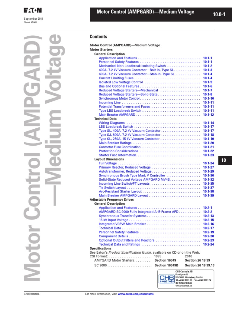 10 - Ampgard Motor Control Medium Voltage - September 2011 | PDF 