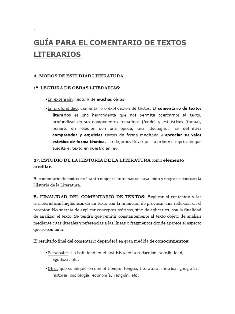 Guia Para El Comentario De Textos Literarios 2
