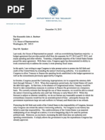 Jack Lew Debt Ceiling Letter To Congress