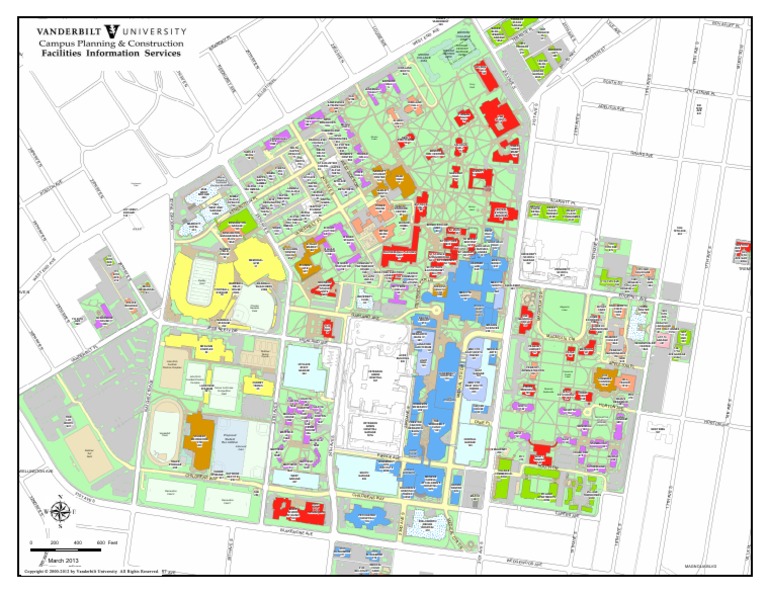 Vanderbilt University Campus Map Vanderbilt Color Campus Map | Pdf | Sex Segregation | Fraternities And  Sororities
