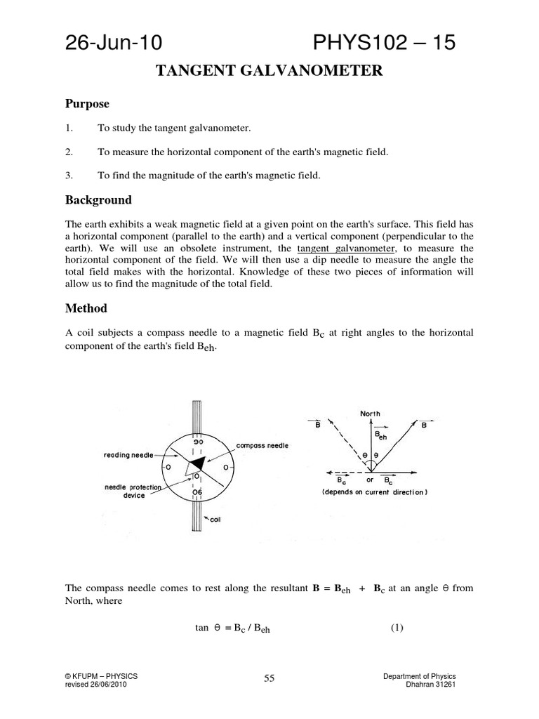 Tangent Galvanometer Compass Angle Free 30day Trial Scribd