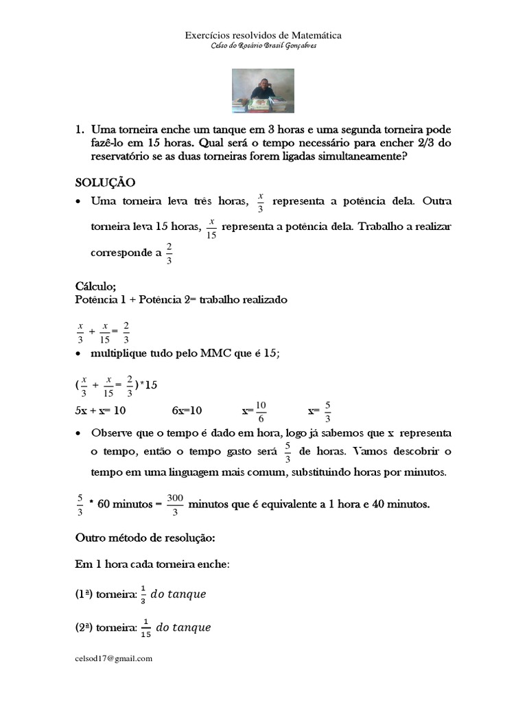 Exercícios Resolvidos de Matemática | PDF | Equações | Cálculo