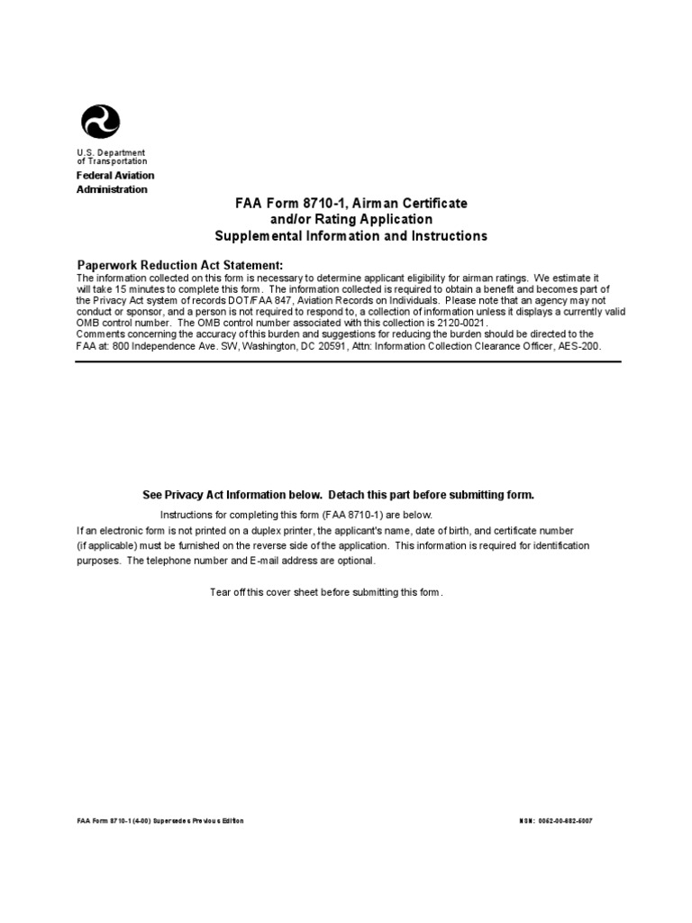 FAA Form 8710-1 Application Guide | PDF | Law