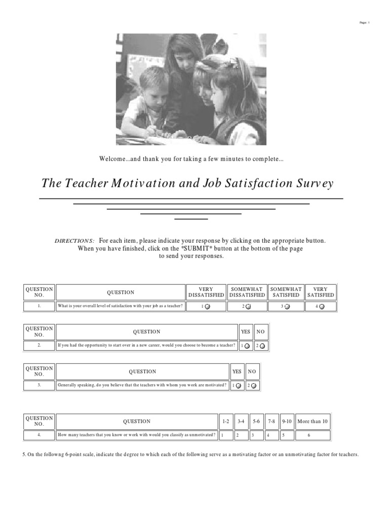 Teacher Job Satisfaction Survey | PDF | Job Satisfaction | Motivation
