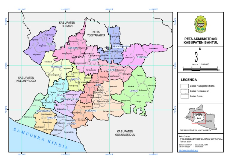 Peta Administrasi Kabupaten Bantul | PDF | Gaya Hidup