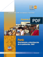 Censos Nacionales 2007, XI de Población y VI de Vivienda - Primeros Resultados