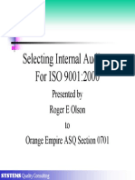 ISO 9001 Internal Auditor Selection