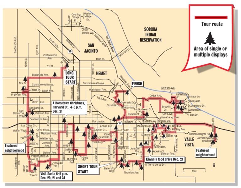 HEMET Annual Christmas lights map