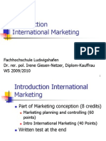 International Marketing: Fachhochschule Ludwigshafen Dr. Rer. Pol. Irene Giesen-Netzer, Diplom-Kauffrau WS 2009/2010