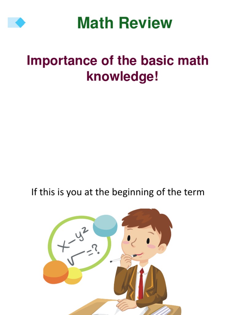 Math Review Importance of The Basic Math Knowledge! PDF Slope Scatter Plot