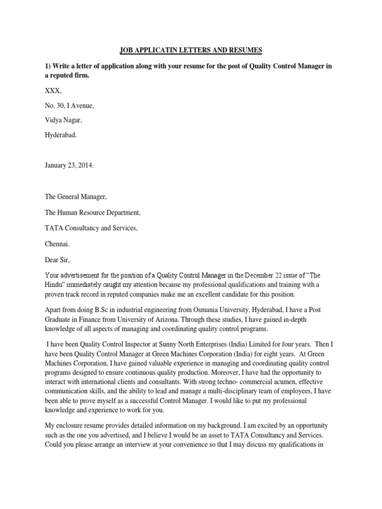 Job Applicatin Letters and Resumes | PDF | Project Manager | Project ...
