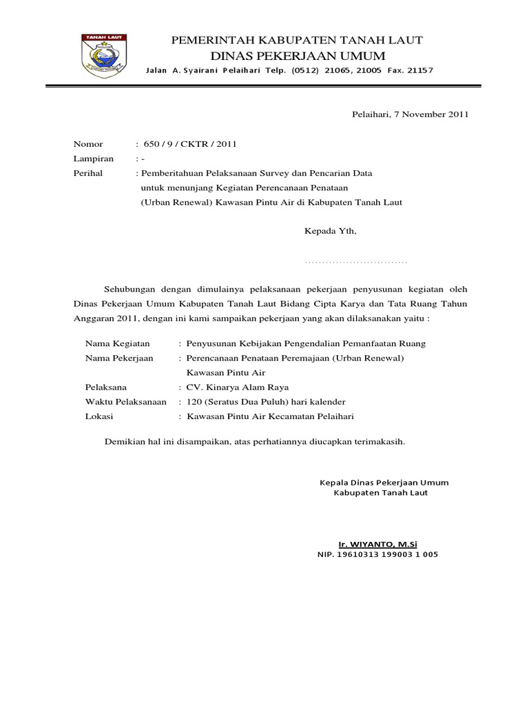 Surat Pengantar Survey