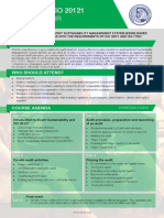 ISO 20121 Lead Auditor - Two Page Brochure