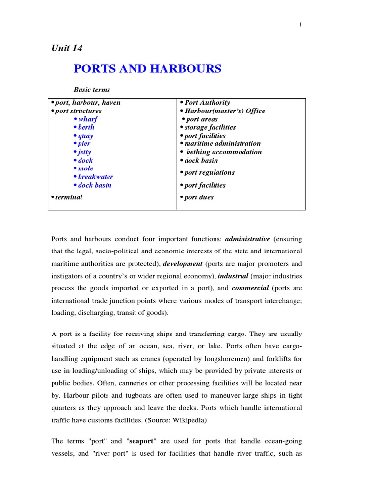 Port Structures and Functions | PDF