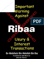 An Important Warning Against Riba Usury and Interest Transactions