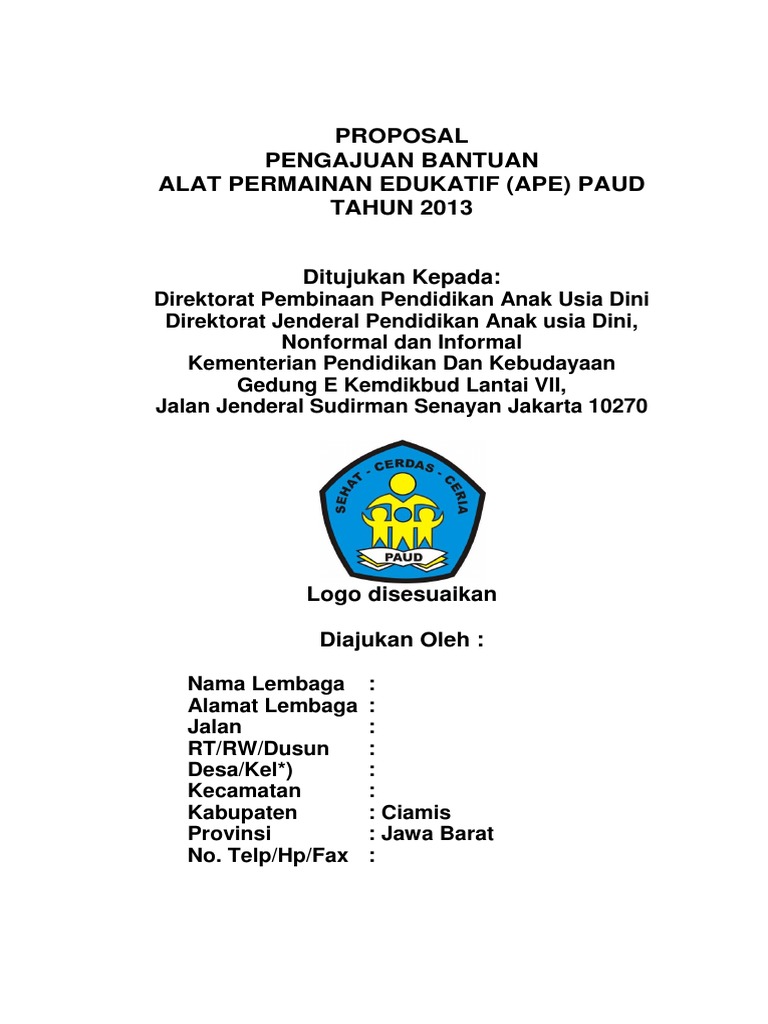 Contoh Proposal Rehab Ruang Kelas Paud