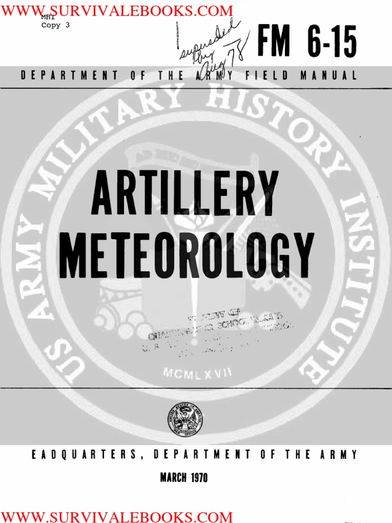 1970 US Army Vietnam War Artillery Meteorology 321p PDF Troposphere Atmosphere Of Earth