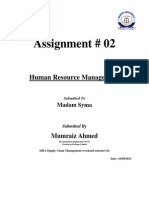 Assignment # 02: Human Resource Management