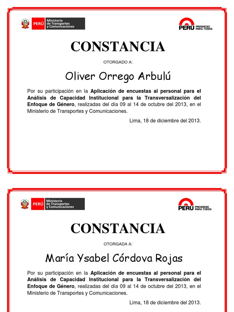 Constancias de Participación en Encuestas | PDF | Política | Tecnología